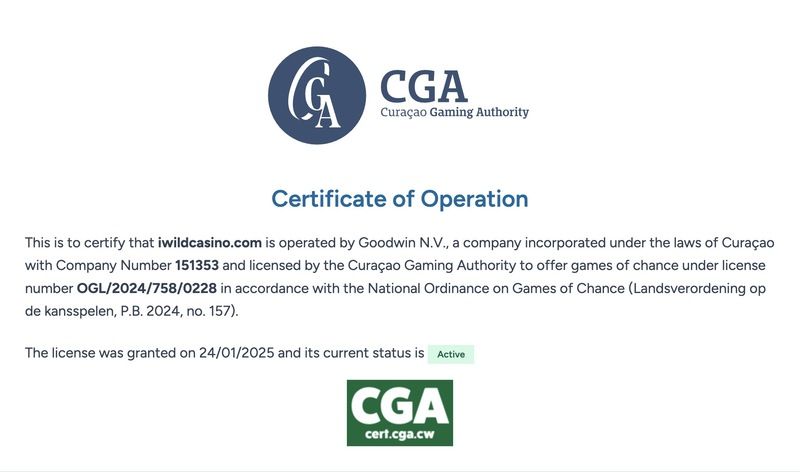 iWild Curacao licence