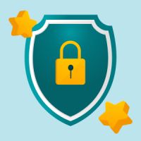 shield with lock as safety sign