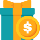 gift with gold coin