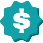 badge with dollar symbol