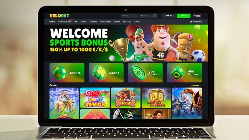 Hot.bet Casino main page on laptop