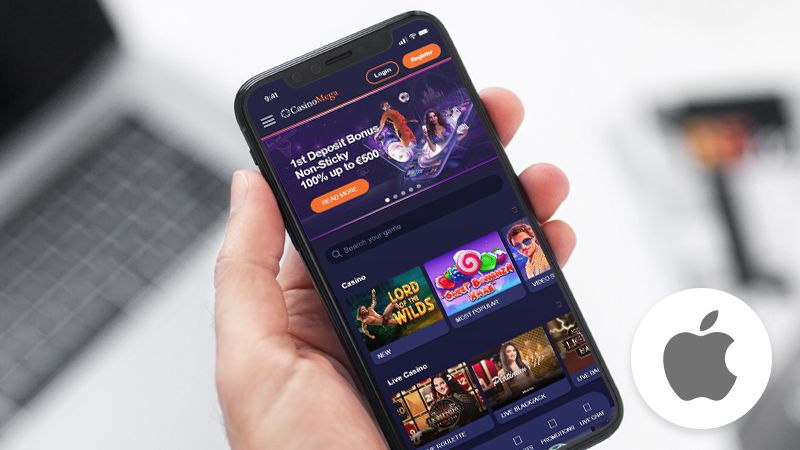 CasinoMega main page on iphone