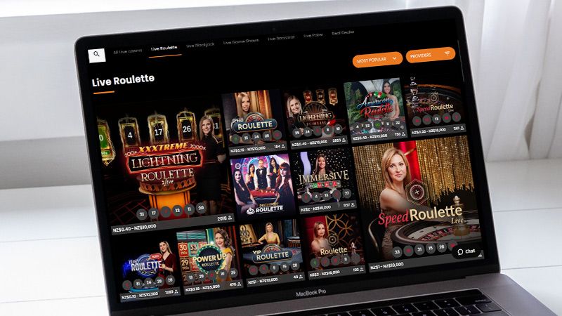 Hot.bet Casino Live Roulette page on laptop