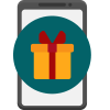 Gift icon on mobile screen, emphasizing mobile bonuses