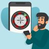 Man viewing roulette on phone, highlighting need for mobile app