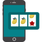 Mobile casino symbolized by chip on smartphone screen