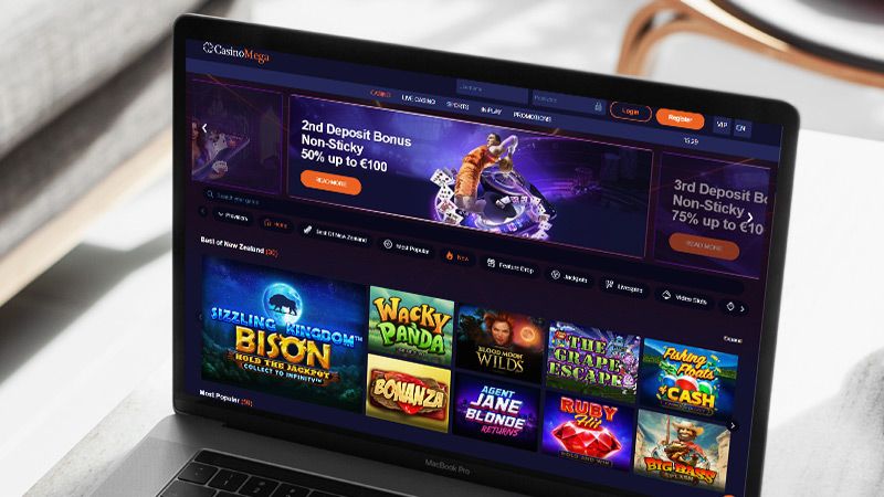 CasinoMega Casino main page on laptop