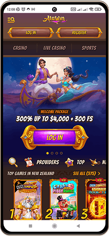 Mobile screenshot of Alawin Casino