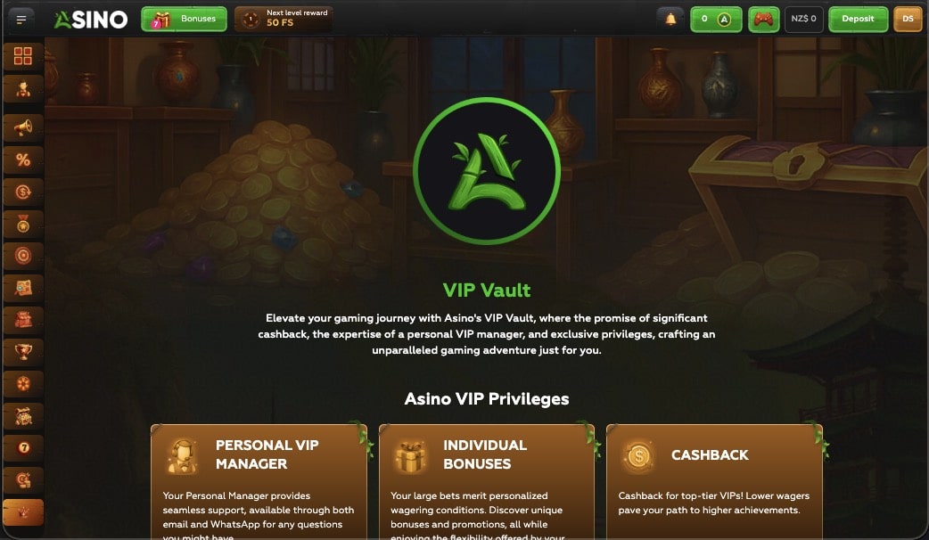 Asino casino vip page