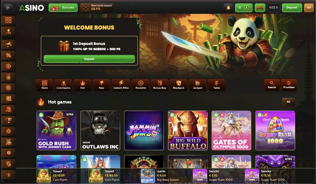 Asino casino main page