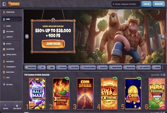 Bearo casino main page