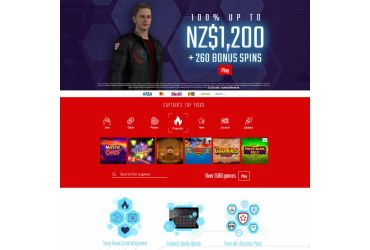 CaptainSpins Casino - main page