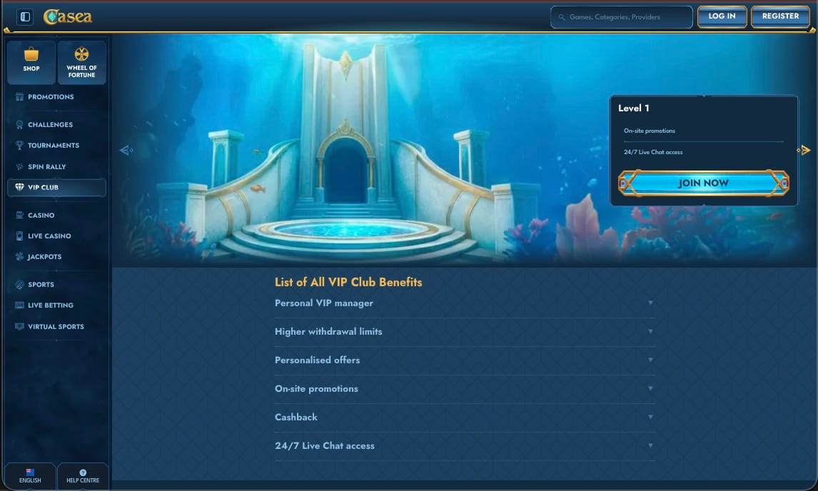 Casea casino vip page