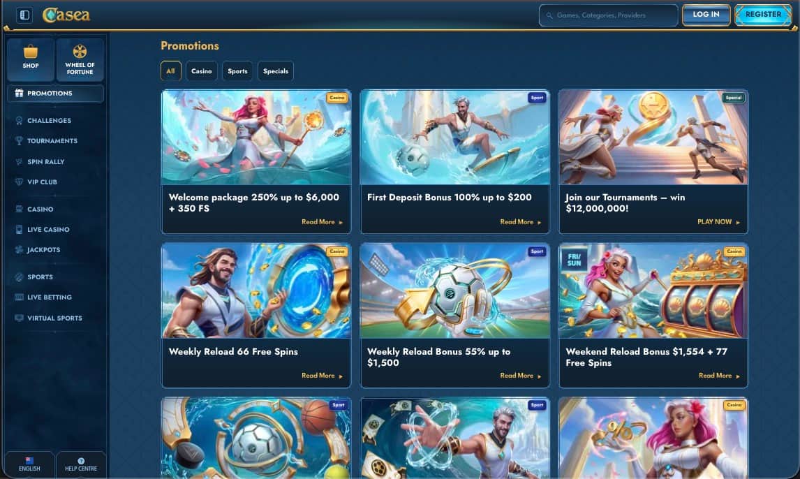 Casea casino promotions page