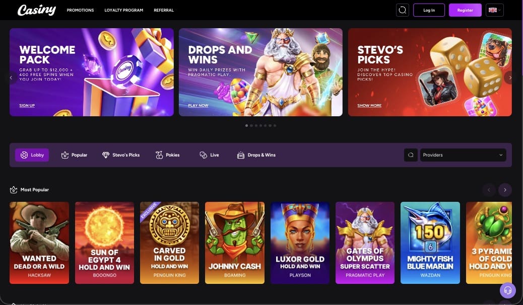 Casiny casino main page