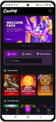 Mobile screenshot of Casiny Casino