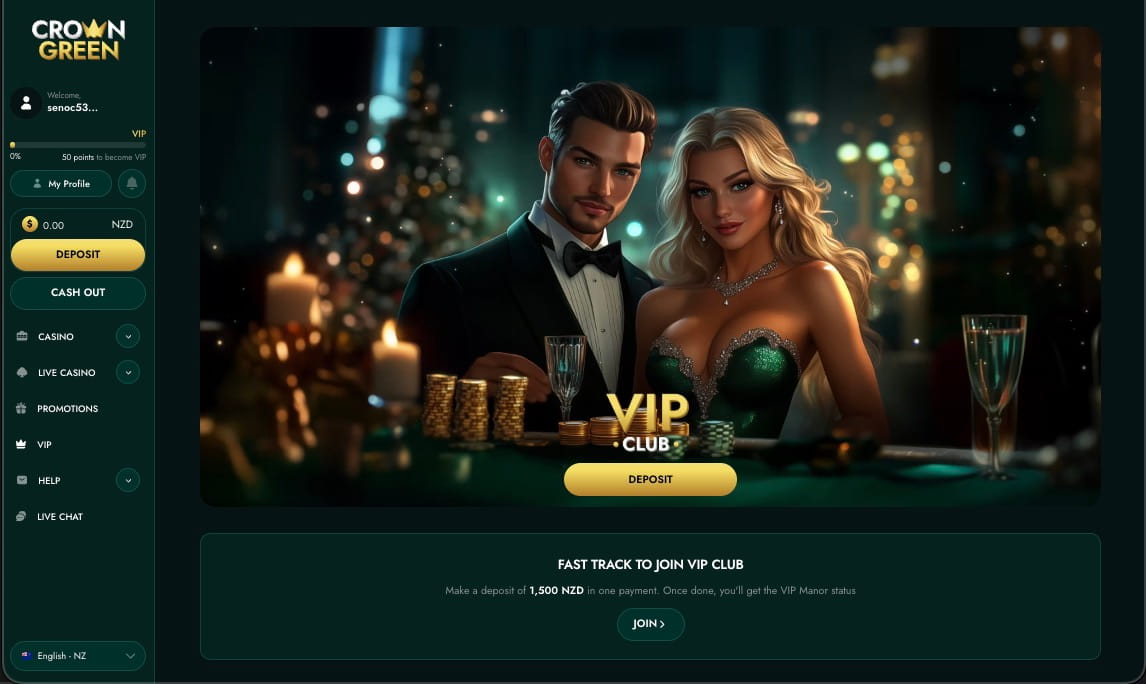 Crowngreen casino games page