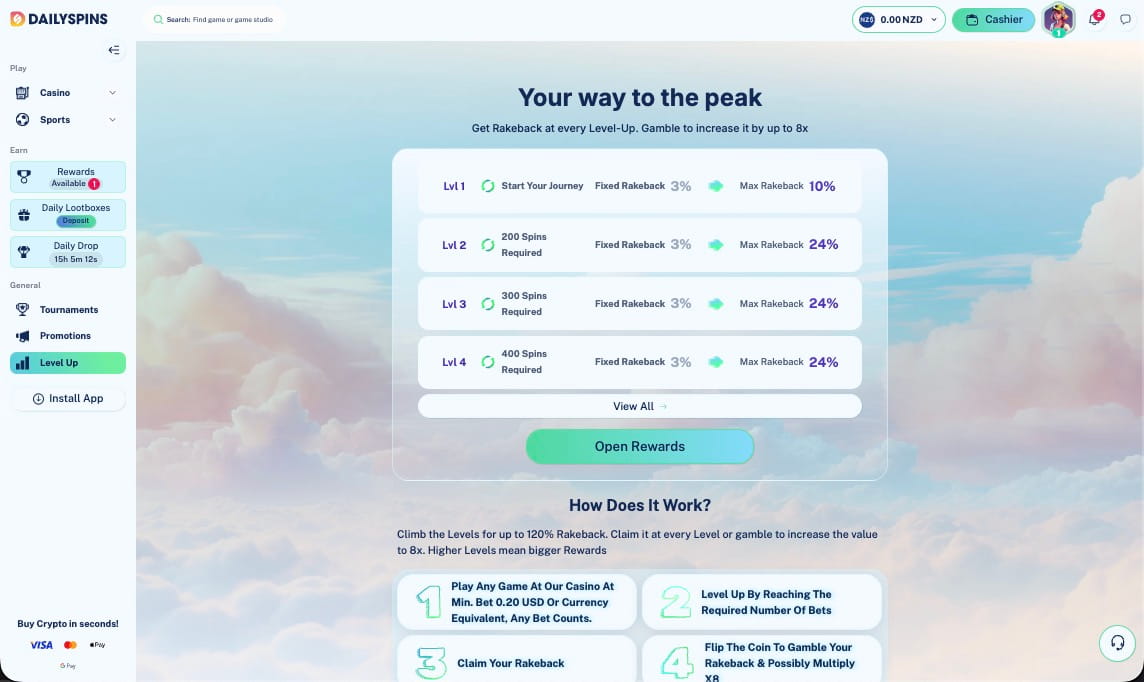 Dailyspins casino vip page