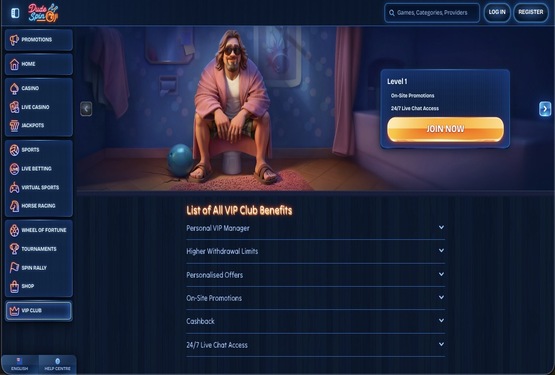 DudeSpin casino vip page