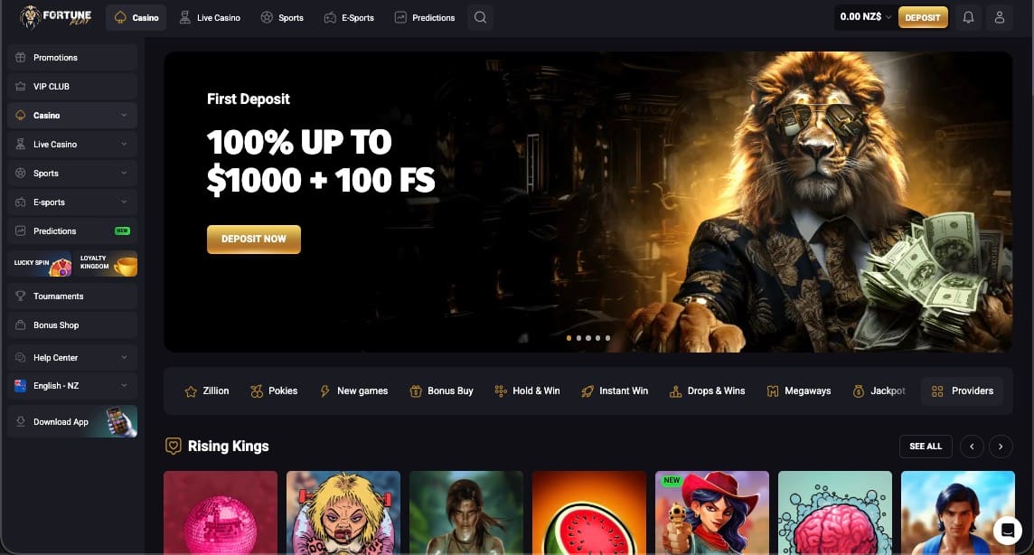 FortunePlay casino main page