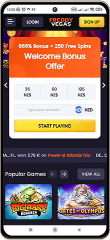 Mobile screenshot of Freddyvegas Casino