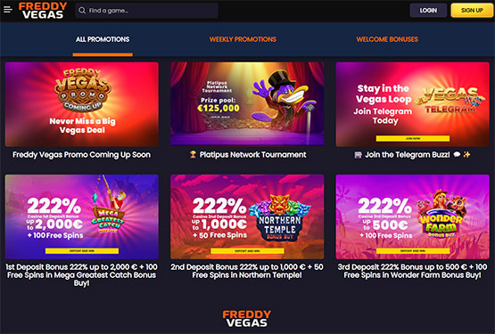 Freddyvegas casino promotions page