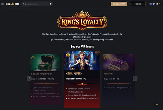 KingBilly casino Loyalty Program
