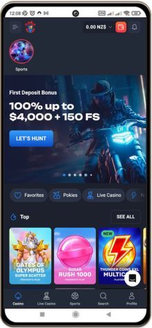 Mobile screenshot of Lucky Hunter Casino