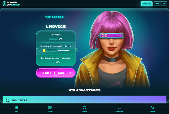 PowerUp casino vip page