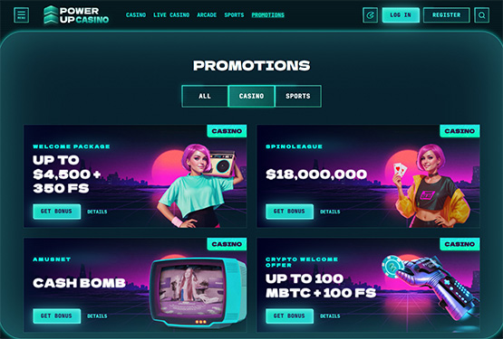 PowerUp casino promotions page