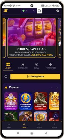 Mobile screenshot of SpinBit Casino