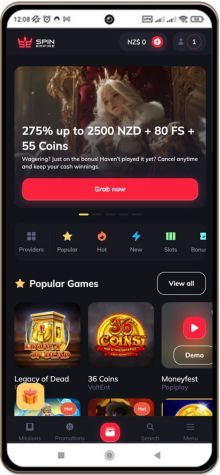 Mobile screenshot of SpinEmpire Casino