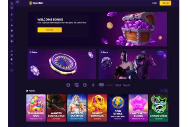 Spinbet Casino - main page