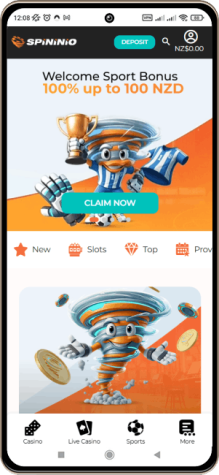 Mobile screenshot of Spininio Casino