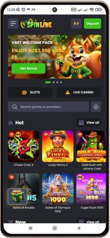 Mobile screenshot of Spinline Casino