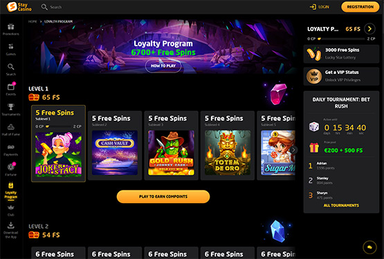 StayCasino - Loyalty Program