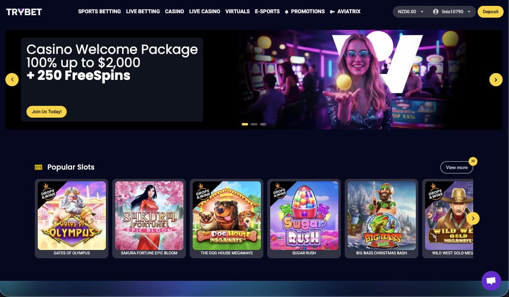 Trybet casino main page