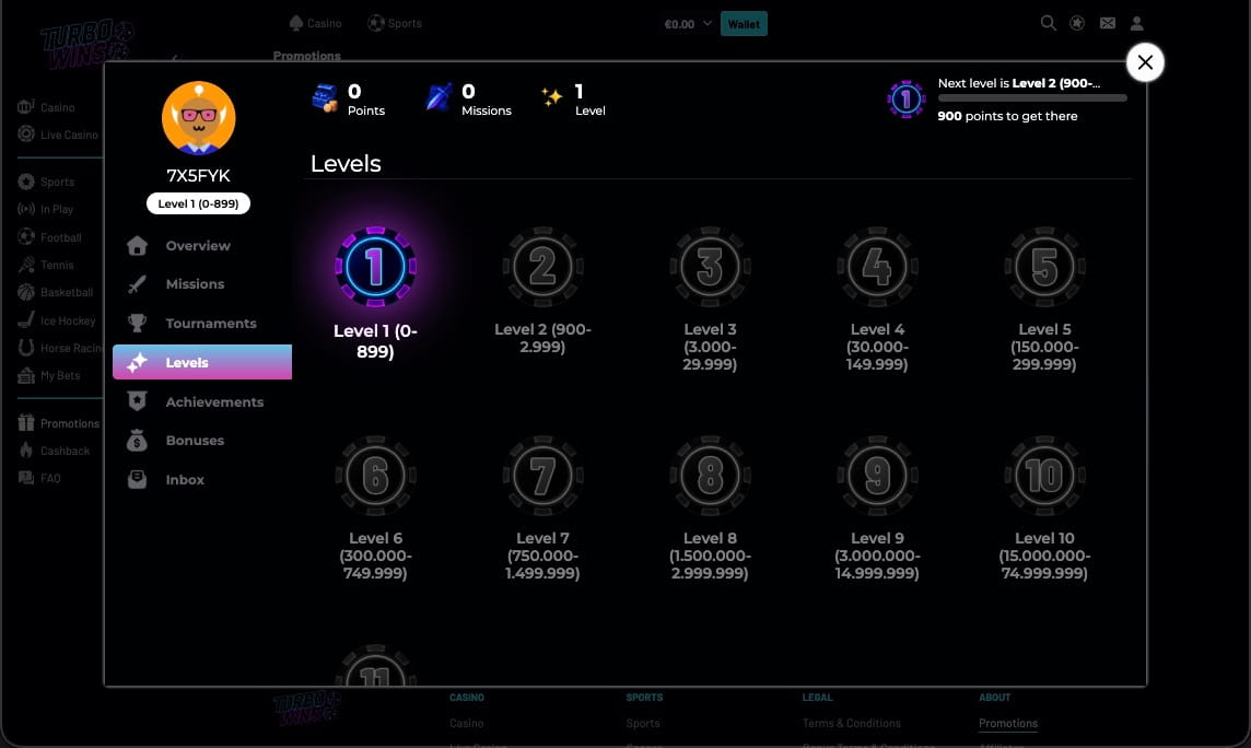 Turbowins casino vip page