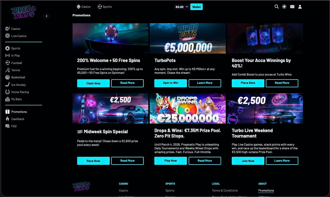 Turbowins casino promotions page