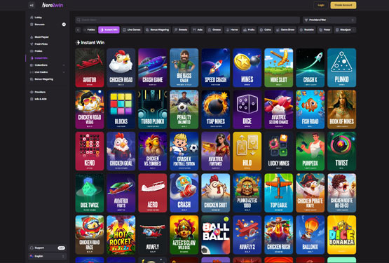 Here2win casino instant win games