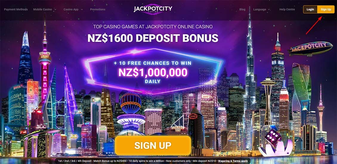 Jackpot City - registration process step 1