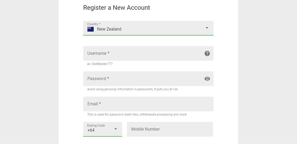 Jackpot City - registration process step 2