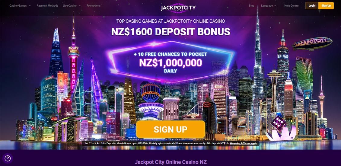 Home Page of Jackpot City Website