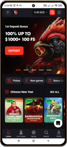 Mobile screenshot of Rooster.bet Casino