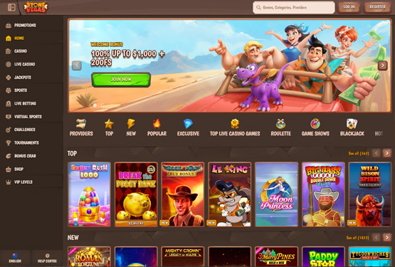 StoneVegas casino main page