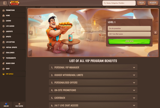 StoneVegas casino vip page