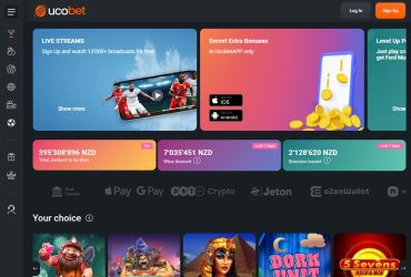 UcoBet casino home page