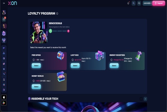 Xon.bet casino vip page
