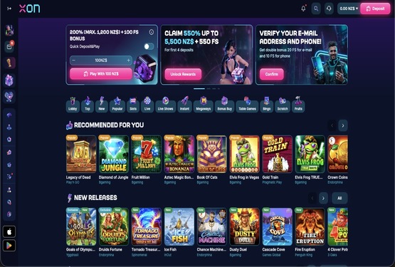 Xon.bet casino main page