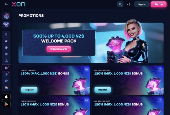 Xon.bet casino promotions page